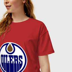 Футболка оверсайз женская Edmonton Oilers, цвет: красный — фото 2