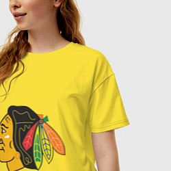 Футболка оверсайз женская Chicago Blackhawks, цвет: желтый — фото 2