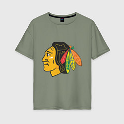 Женская футболка оверсайз Chicago Blackhawks