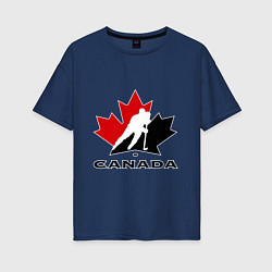 Футболка оверсайз женская Canada, цвет: тёмно-синий