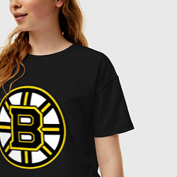 Футболка оверсайз женская Boston Bruins, цвет: черный — фото 2