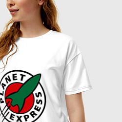 Футболка оверсайз женская Planet Express, цвет: белый — фото 2
