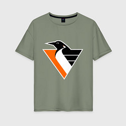 Женская футболка оверсайз Pittsburgh Penguins