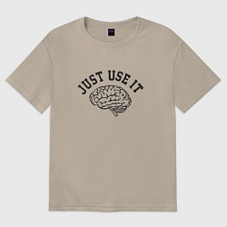 Футболка оверсайз женская Мозг, цвет: миндальный