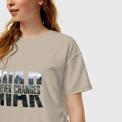 Футболка оверсайз женская War never changes, цвет: миндальный — фото 2
