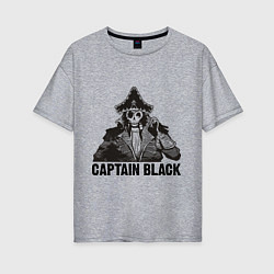 Футболка оверсайз женская Captain Black, цвет: меланж