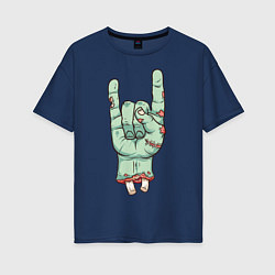 Женская футболка оверсайз Zombie Rock Hand