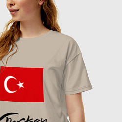 Футболка оверсайз женская Turkey, цвет: миндальный — фото 2