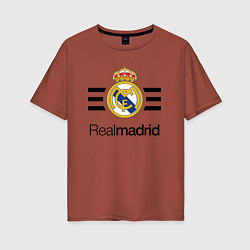 Футболка оверсайз женская Real Madrid Lines, цвет: кирпичный
