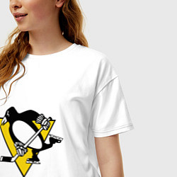 Футболка оверсайз женская Pittsburgh Penguins: Malkin 71, цвет: белый — фото 2