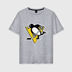 Футболка оверсайз женская Pittsburgh Penguins: Malkin 71, цвет: меланж