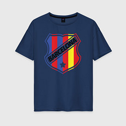 Футболка оверсайз женская Barcelona: old mark, цвет: тёмно-синий