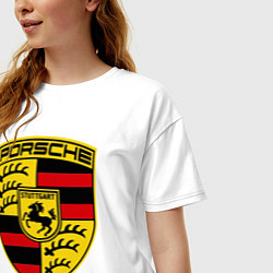 Футболка оверсайз женская Porsche Stuttgart, цвет: белый — фото 2