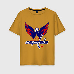 Футболка оверсайз женская Washington Capitals: Ovechkin, цвет: горчичный