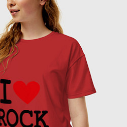 Футболка оверсайз женская I love Rock, цвет: красный — фото 2