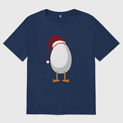 Футболка оверсайз женская Яйцо крутое в шапке 2017, цвет: тёмно-синий