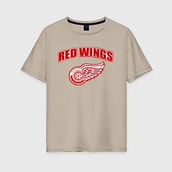 Женская футболка оверсайз Detroit Red Wings