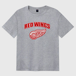 Футболка оверсайз женская Detroit Red Wings, цвет: меланж