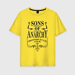 Футболка оверсайз женская Anarchy Motorcycle Club, цвет: желтый