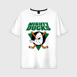 Футболка оверсайз женская Anaheim Mighty Ducks, цвет: белый