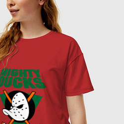 Футболка оверсайз женская Anaheim Mighty Ducks, цвет: красный — фото 2