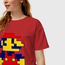 Футболка оверсайз женская Pixel Mario, цвет: красный — фото 2