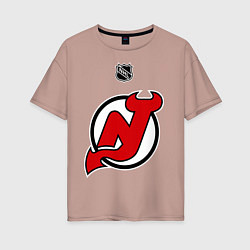 Футболка оверсайз женская New Jersey Devils: Kovalchuk 17, цвет: пыльно-розовый