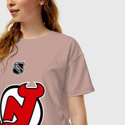 Футболка оверсайз женская New Jersey Devils: Kovalchuk 17, цвет: пыльно-розовый — фото 2