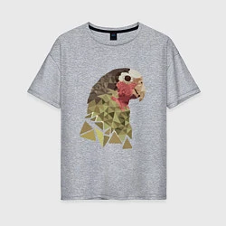 Женская футболка оверсайз Полигональный попугай