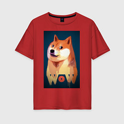 Женская футболка оверсайз Wow Doge