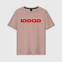 Футболка оверсайз женская IDDQD Doom, цвет: пыльно-розовый