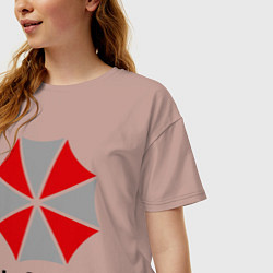 Футболка оверсайз женская Umbrella corporation, цвет: пыльно-розовый — фото 2