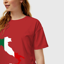 Футболка оверсайз женская Италия (Italy), цвет: красный — фото 2