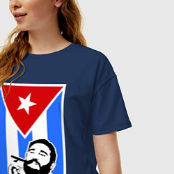 Футболка оверсайз женская Fidel: Viva, Cuba!, цвет: тёмно-синий — фото 2