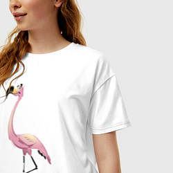 Футболка оверсайз женская Гордый фламинго, цвет: белый — фото 2