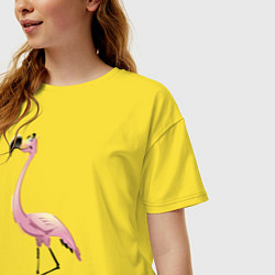 Футболка оверсайз женская Гордый фламинго, цвет: желтый — фото 2