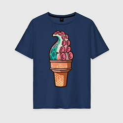 Женская футболка оверсайз Мороженое-осьминог