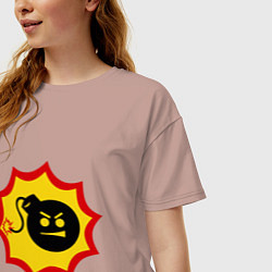 Футболка оверсайз женская Крутой Сэм, цвет: пыльно-розовый — фото 2