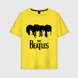 Футболка оверсайз женская The Beatles: Faces, цвет: желтый