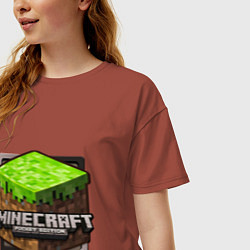 Футболка оверсайз женская Minecraft: Pocket Edition, цвет: кирпичный — фото 2
