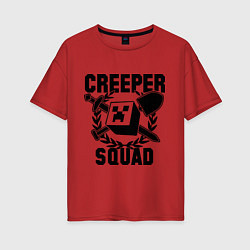 Женская футболка оверсайз Creeper Squad