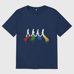 Футболка оверсайз женская Beatles Color, цвет: тёмно-синий