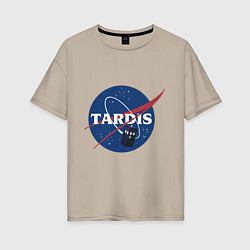 Футболка оверсайз женская Tardis NASA, цвет: миндальный