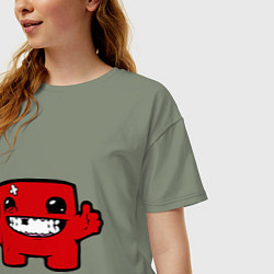 Футболка оверсайз женская Super Meat Boy, цвет: авокадо — фото 2