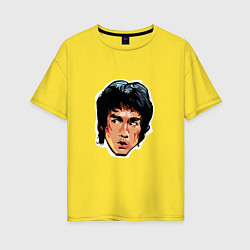 Футболка оверсайз женская Bruce Lee Art, цвет: желтый