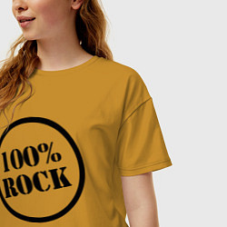 Футболка оверсайз женская 100% Rock, цвет: горчичный — фото 2