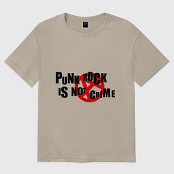 Футболка оверсайз женская Punk Rock is not a crime, цвет: миндальный