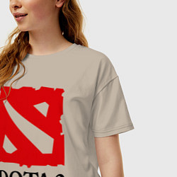 Футболка оверсайз женская Dota 2: Logo, цвет: миндальный — фото 2