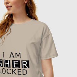 Футболка оверсайз женская I am Sherlocked, цвет: миндальный — фото 2