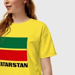 Футболка оверсайз женская Флаг Татарстана, цвет: желтый — фото 2